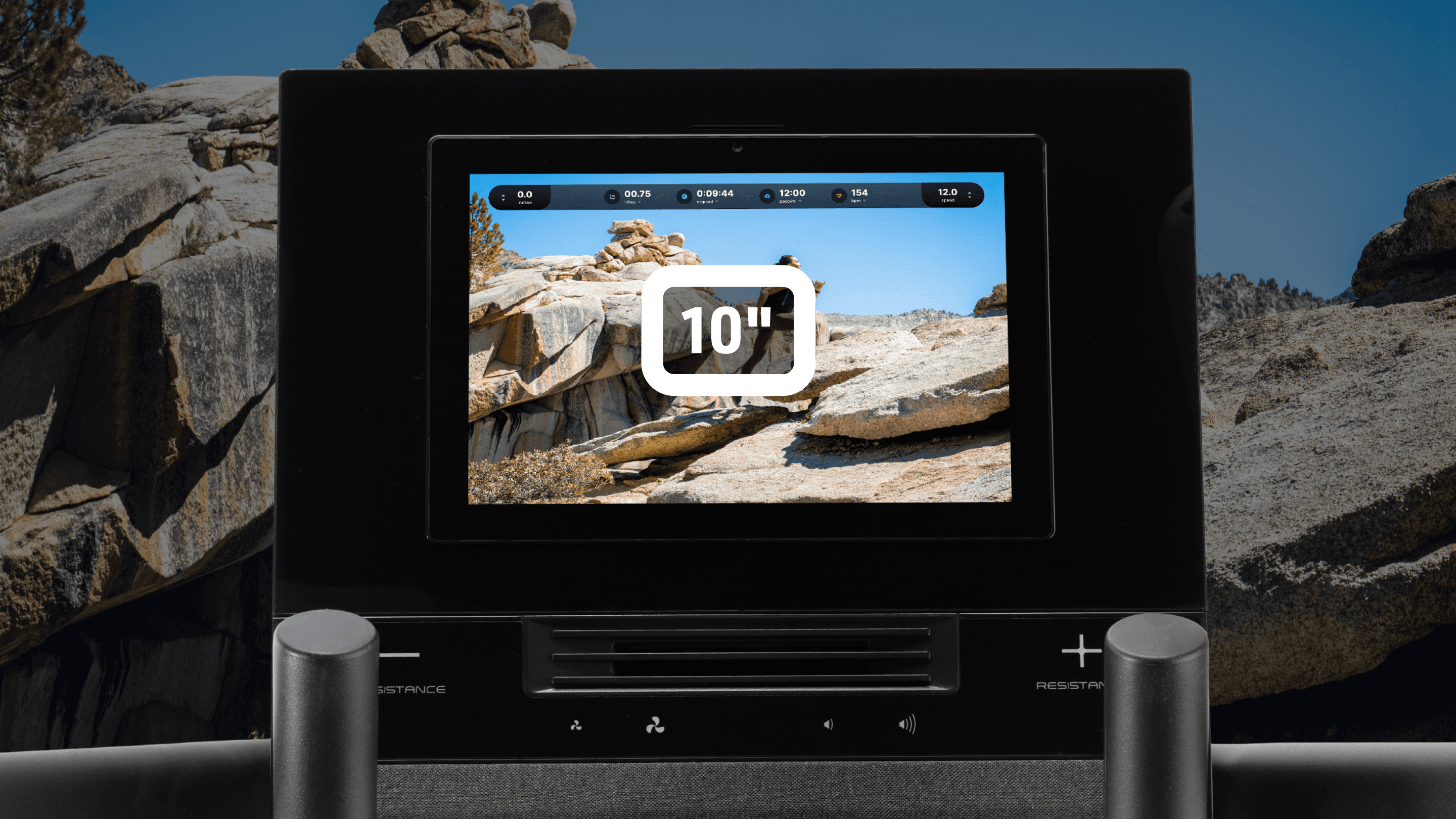 console of the NordicTrack Step Climber with inset console icon of 10"